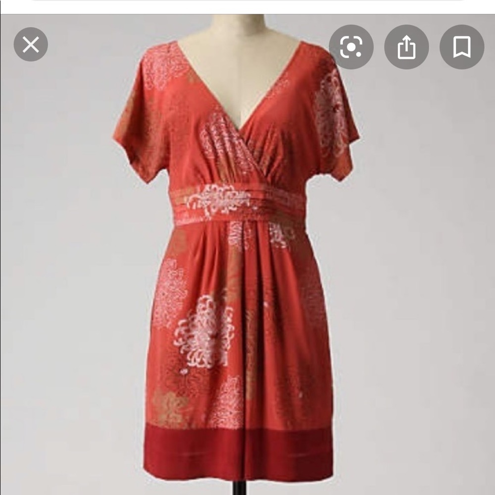 Anthropologie Dahlia Silk Dress